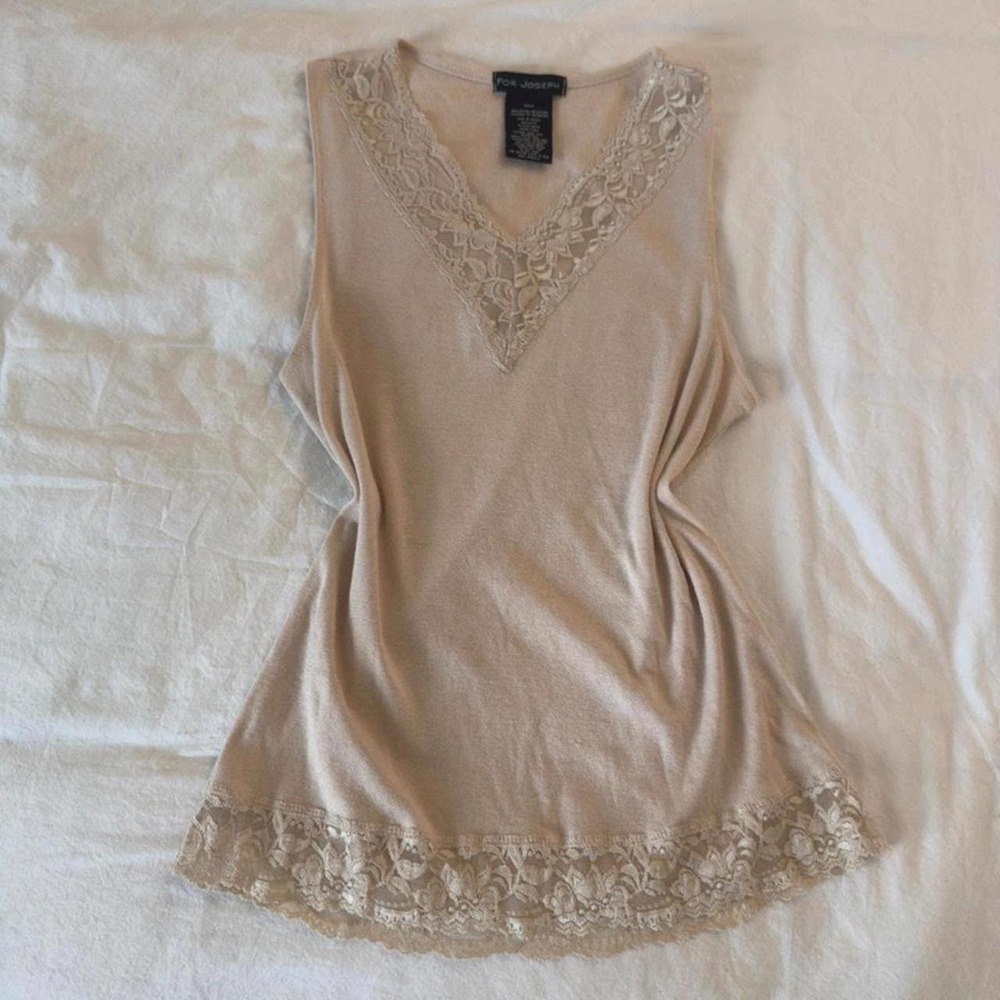 For Joseph Tan y2k lace trim tank top